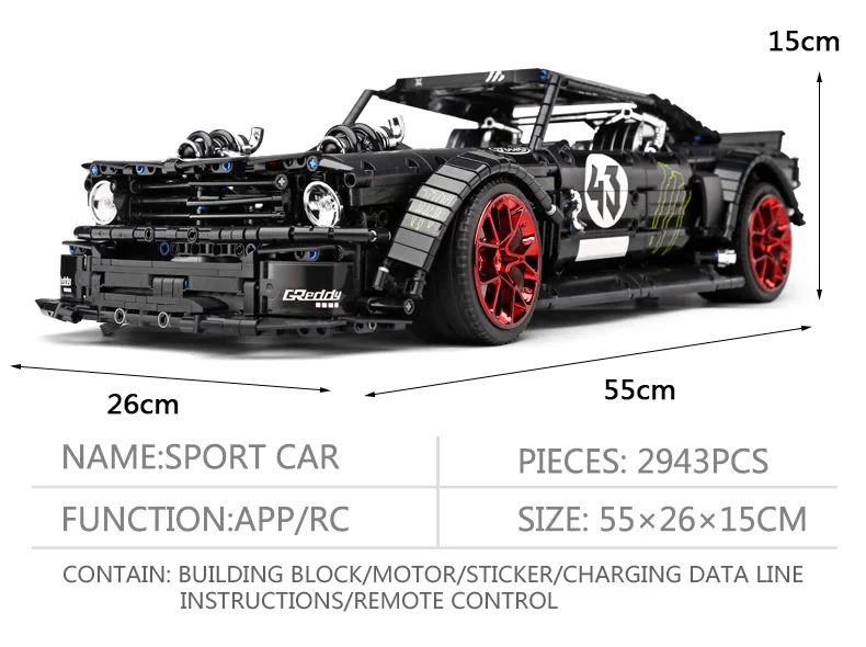 Новинка 1965 Ford Mustang Hoonicorn Racing приспособление для автомобиля Technic MOC-22970 FIT 20102 строительные блоки кирпичи детские игрушки подарок