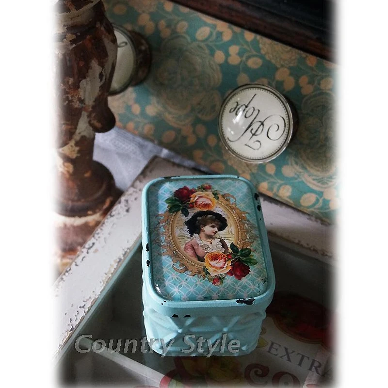 

hand-held crystal vintage retro metal jewelry box