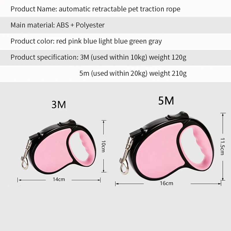 

Nylon Retractable Dog Leash Puppy Leads Rope For Outdoor Walking RunningMedium Dogs Automatic Extendable Pet Supplies