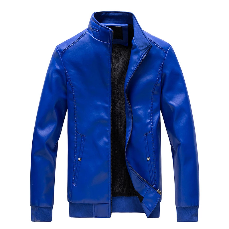 

2020 Autumn New Casual Stand Collar Jacket Leather Men