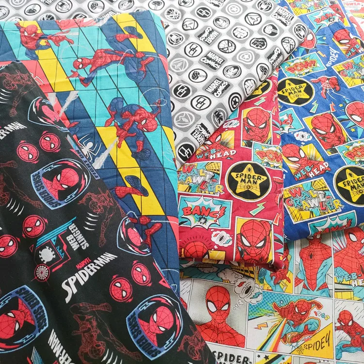 Ткань из хлопка с принтом Человек паук|Ткань| |