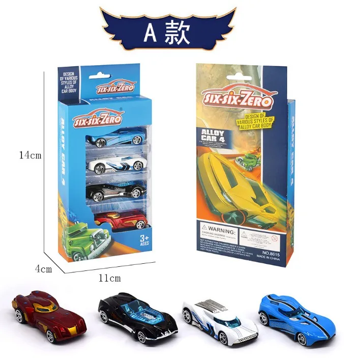 Новые 4 упаковки мини гоночная модель игрушки детские игрушки сплав раздвижной карман маленький спортивный автомобиль - Цвет: 1