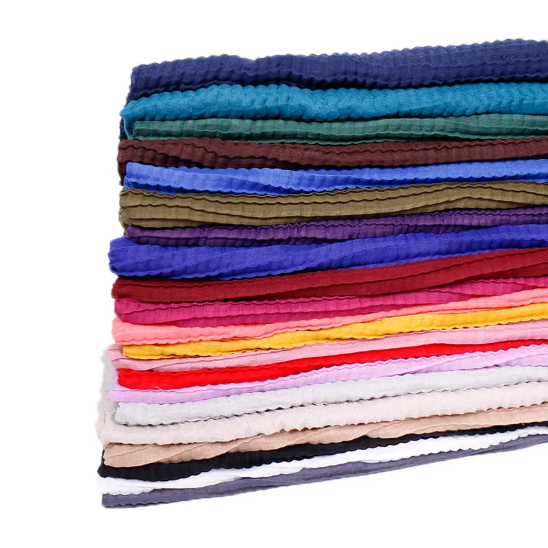 Модные гофрированные плиссированные шарфы женский головной платок исламский