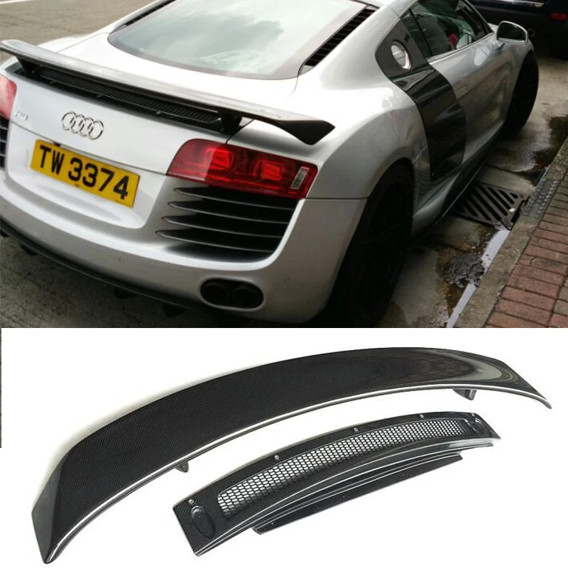 R8 GT стиль углеродное волокно авто задний багажник спойлер крыло для Audi Wing 2007