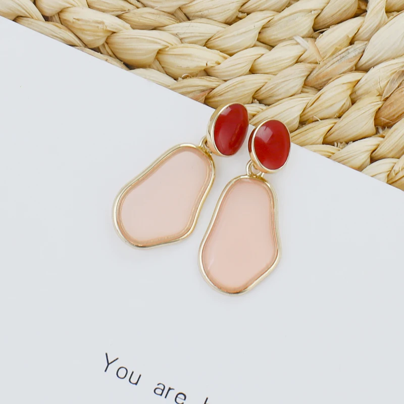 Женские серьги подвески AENSOA Необычные Разноцветные из прозрачной смолы