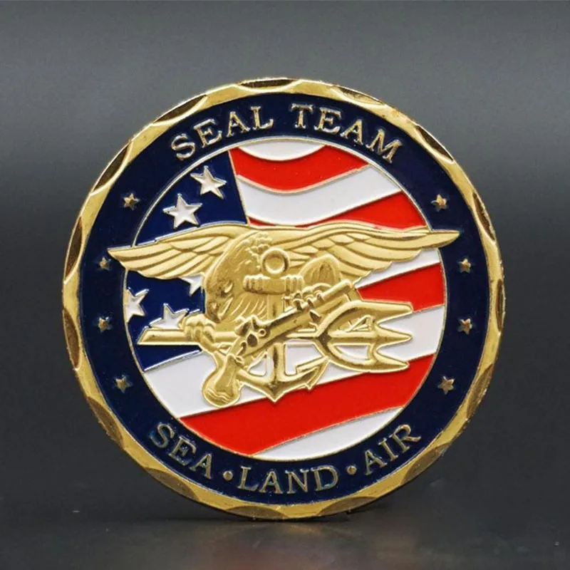 США армия морская земля воздушные уплотнения команда позолоченные монеты