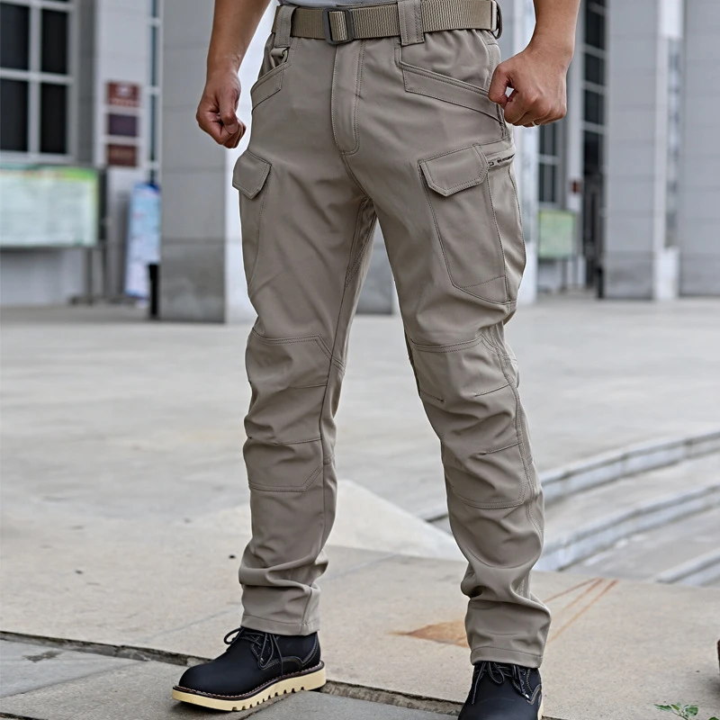 X7 Khaki Открытый военный тактический тефлоновый водонепроницаемый плюс бархатный мягкий корпус длинные брюки мужские походные рыболовные Дорожные Брюки - Цвет: X7 Khaki