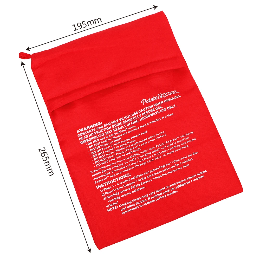 

Microwave Baking Potatoes Bag Easy To Cook Steam Pocket Quick Fast Baked Potatoes Rice Pocket Washable Cooker Bag