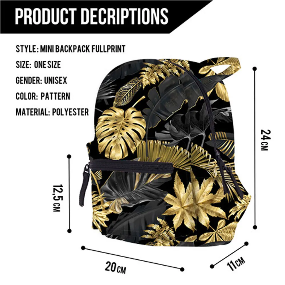 Fashion Student Schoolbag Print Korean Style Mini Backpack women Leaves Lightweight Waterproof Outdoor Small Backpack