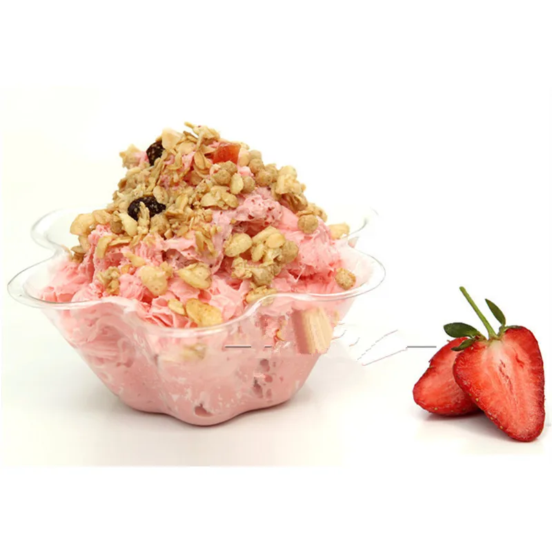 

50pcs Transparent creative ice cream cup birthday wedding party favor dessert jelly yogurt fruit salad oat milk plastic cups