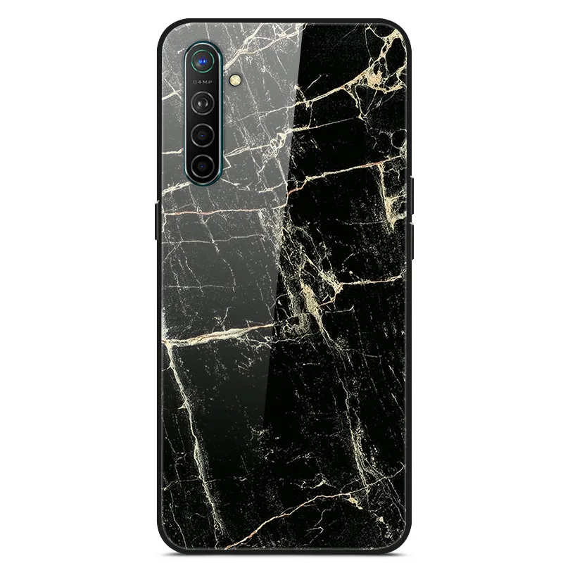 Чехол для Oppo Realme X2, чехол из закаленного твердого стекла для Oppo Realme XT X2 Pro, чехол, мягкий силиконовый бампер с принтом