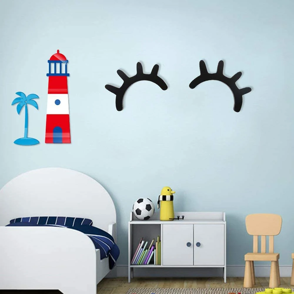 1 пара милых деревянных 3D наклеек для ресниц в скандинавском стиле декор детской