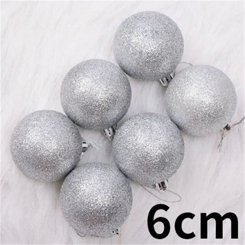 2PD-62608 6 шт./лот, многоцветные пластиковые шары, рождественские елочные украшения, подвесные Подвески, ремесло, год, Рождество, Декор для дома, вечерние украшения, 62603 - Цвет: 2PD-62608