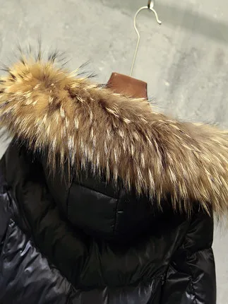 6XL большой размер пуховик женская зимняя куртка парка длинный мех с капюшоном