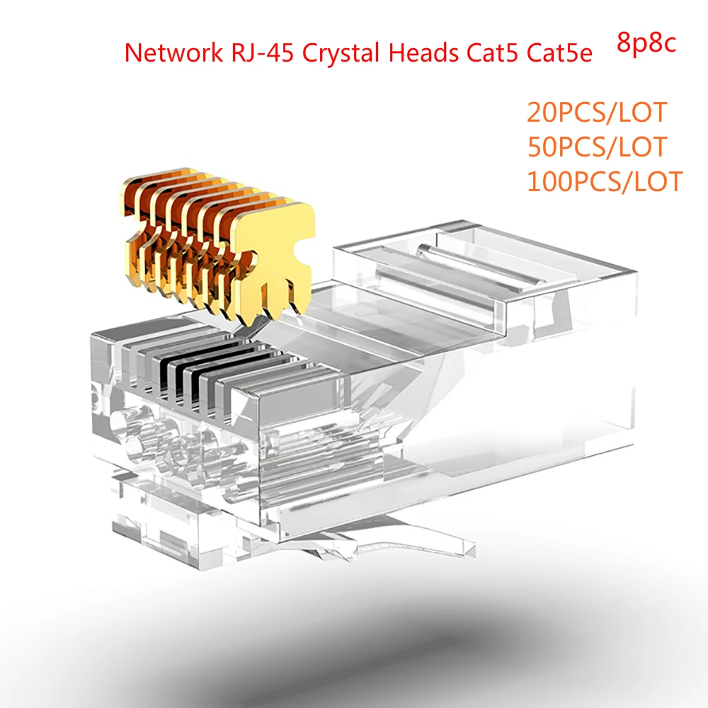 RJ45 разъем 6U Gold PlatedPass через Ethernet кабели модуль штепсельная сеть RJ-45 Кристалл