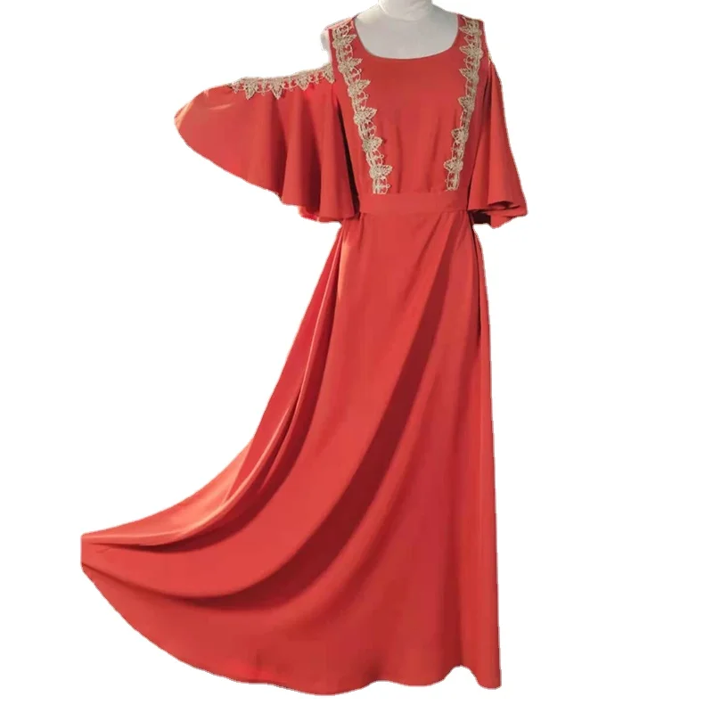 

Длинное мусульманское вечернее платье с открытыми плечами, абайя, Дубайская, Турция, мусульманская одежда, платья для женщин