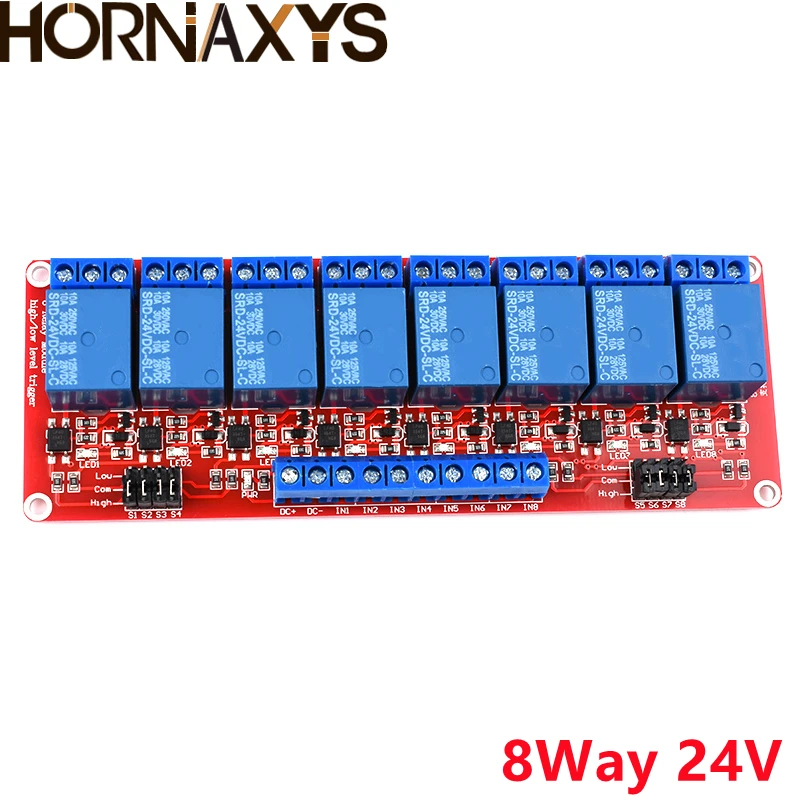 Плата релейного модуля 1 шт./8 каналов 5 В 12 24 экран со стандартным триггером