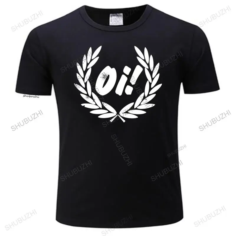Модная футболка мужская хлопковая брендовая черная teeshirt Oi Skinhead винтажная