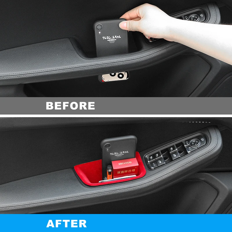 flannel storage box for porsche macan door handle abs mobile phone accessories interior holder case container auto decoration free global shipping