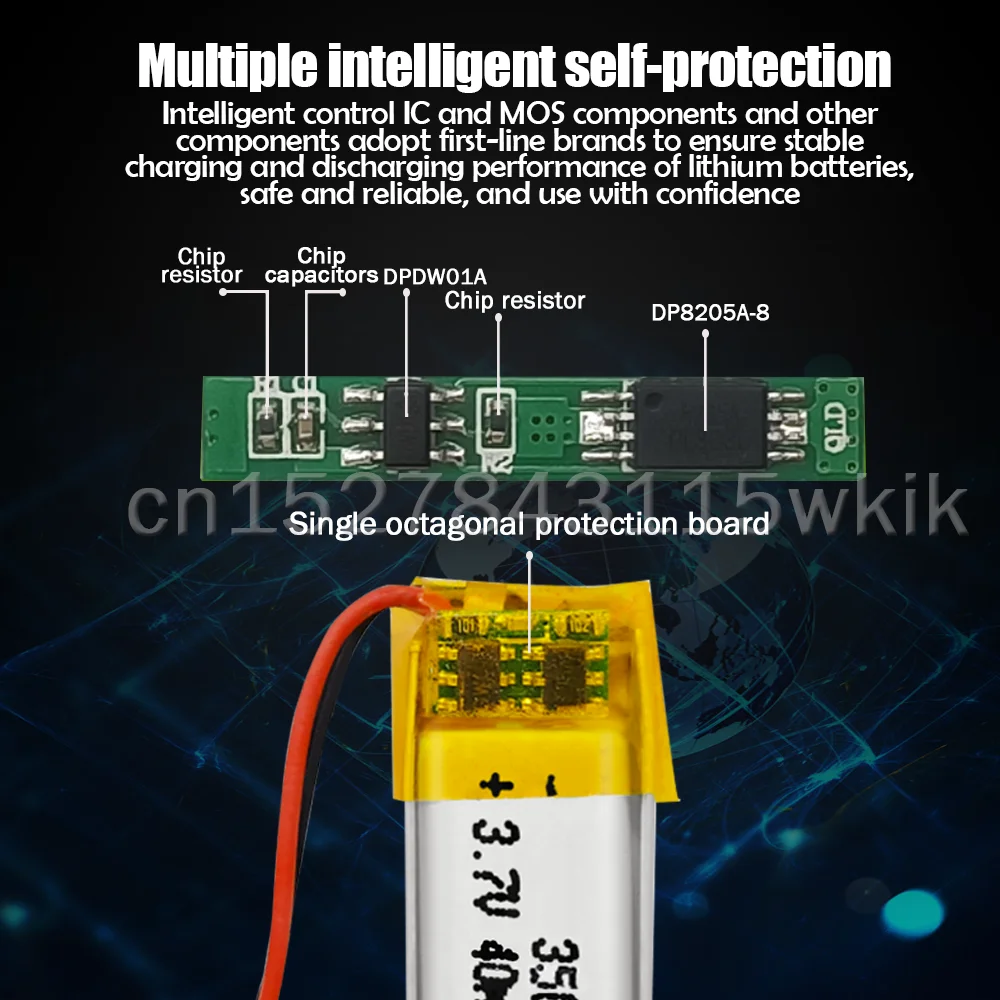 350919 3.7V 40mAh Lithium Polymer Rechargeable Battery For MP3 MP4 MP5 GPS DVD Bluetooth Headset LED Light Li-Po Li ion Cell | Электроника