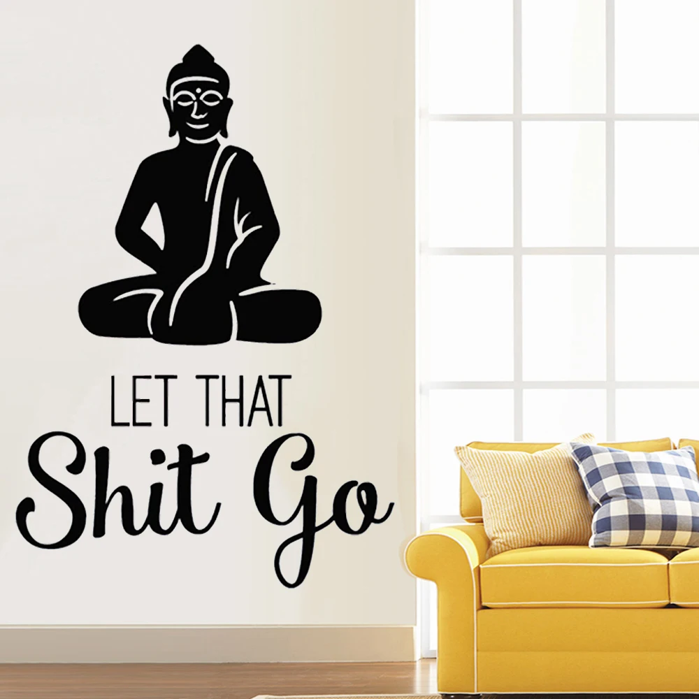 

Комнатный Настенный декор Let That shitgo Notivational домашний Настенный декор, виниловая настенная наклейка, украшение комнаты
