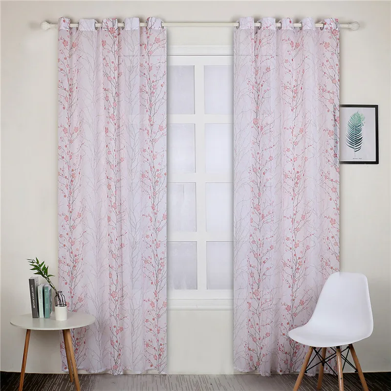 Тюлевые занавески с принтом сливы кухонные украшения оконная перегородка для