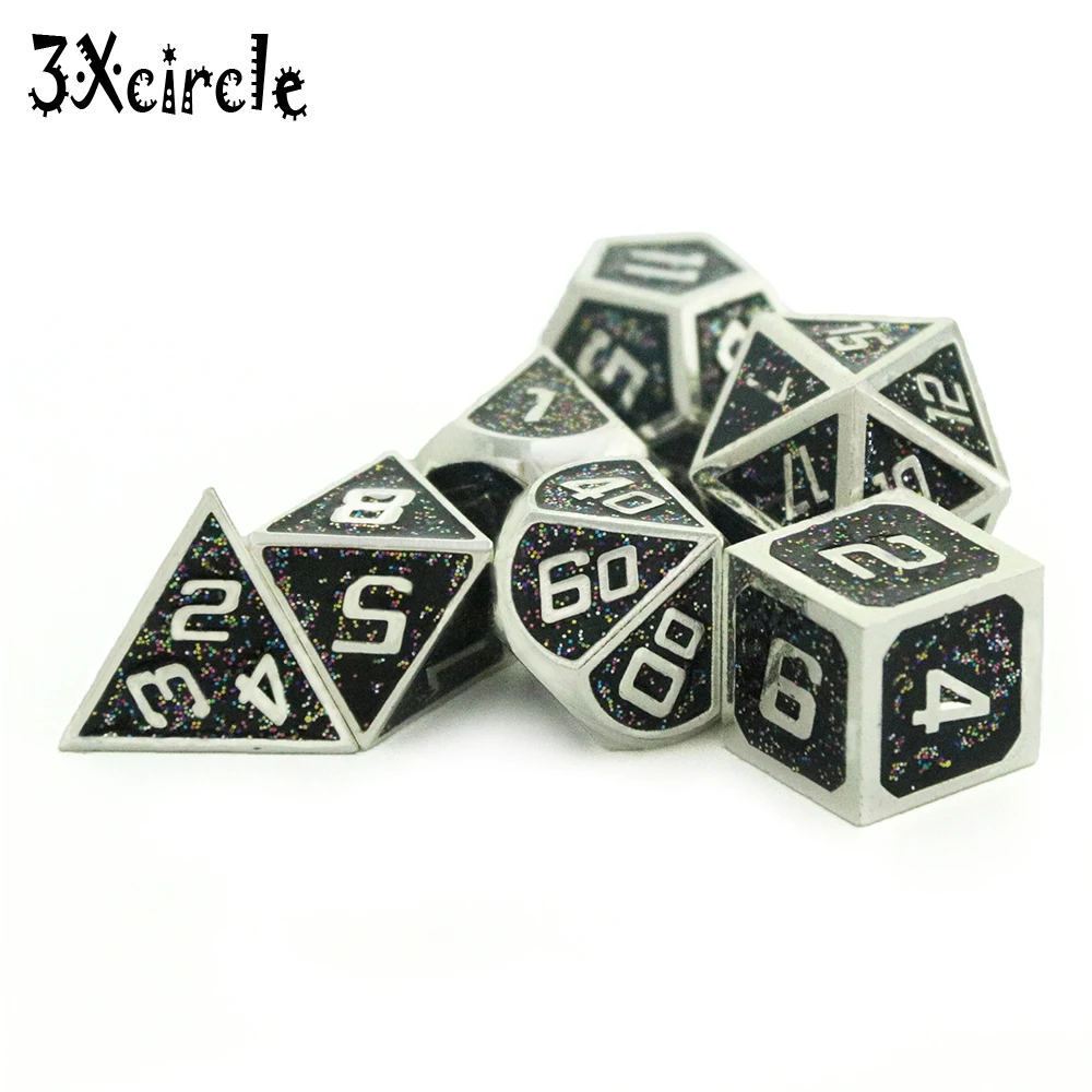 7 игральная кость многогранные DND металла для RPG настольные игры карточные с