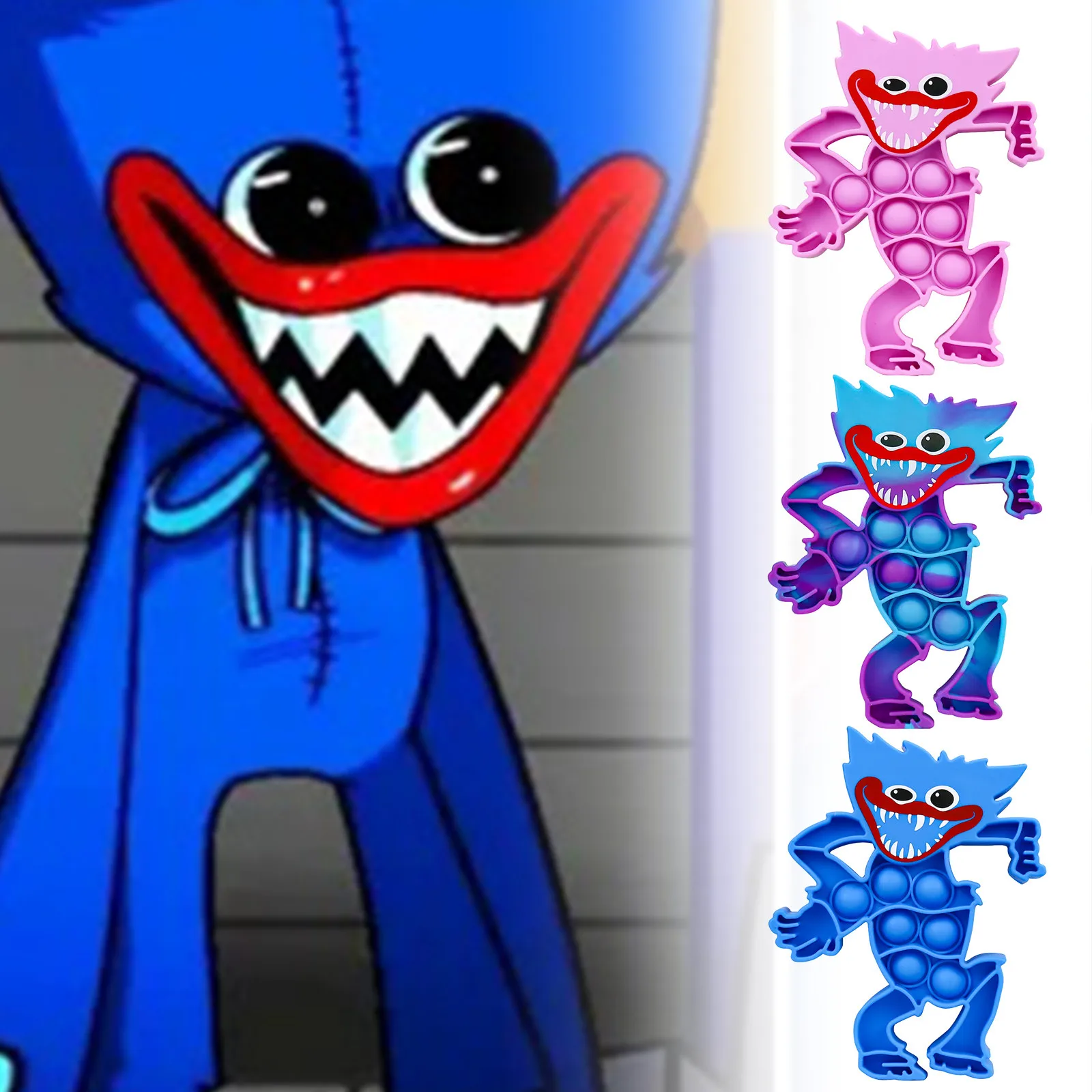 

New Huggy Wuggy Push Bubble Fidget Toy Playtime Finger Press Board Adult Family Game Interactive Decompress Sensory Squeeze Toys