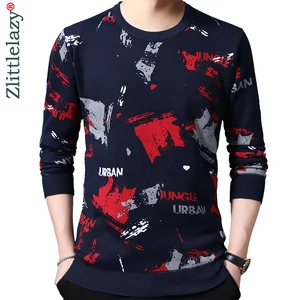 2020 Повседневный толстый теплый зимний вязаный свитер с буквенным принтом, Мужская одежда, трикотажное платье, пуловер, вязаные мужские свитера, мужские Модные 02160