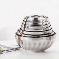 double layer stainless steel rice bowl hot insulation children bowls creative kitchenware hot soup bowl