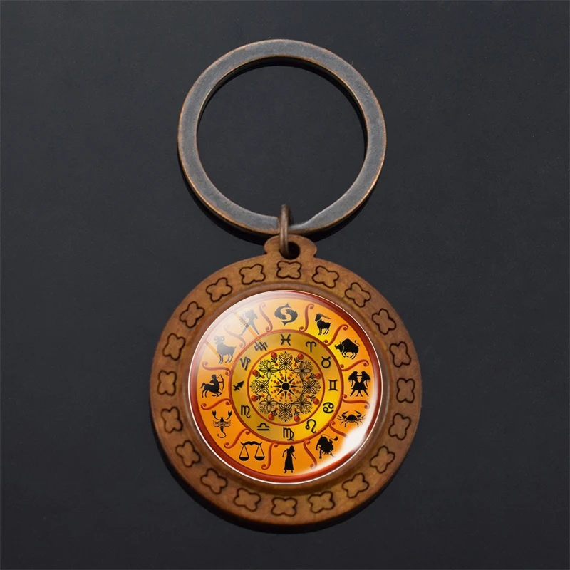 Новый деревянный брелок ручной работы специальный дизайн 12 созвездий Китайский