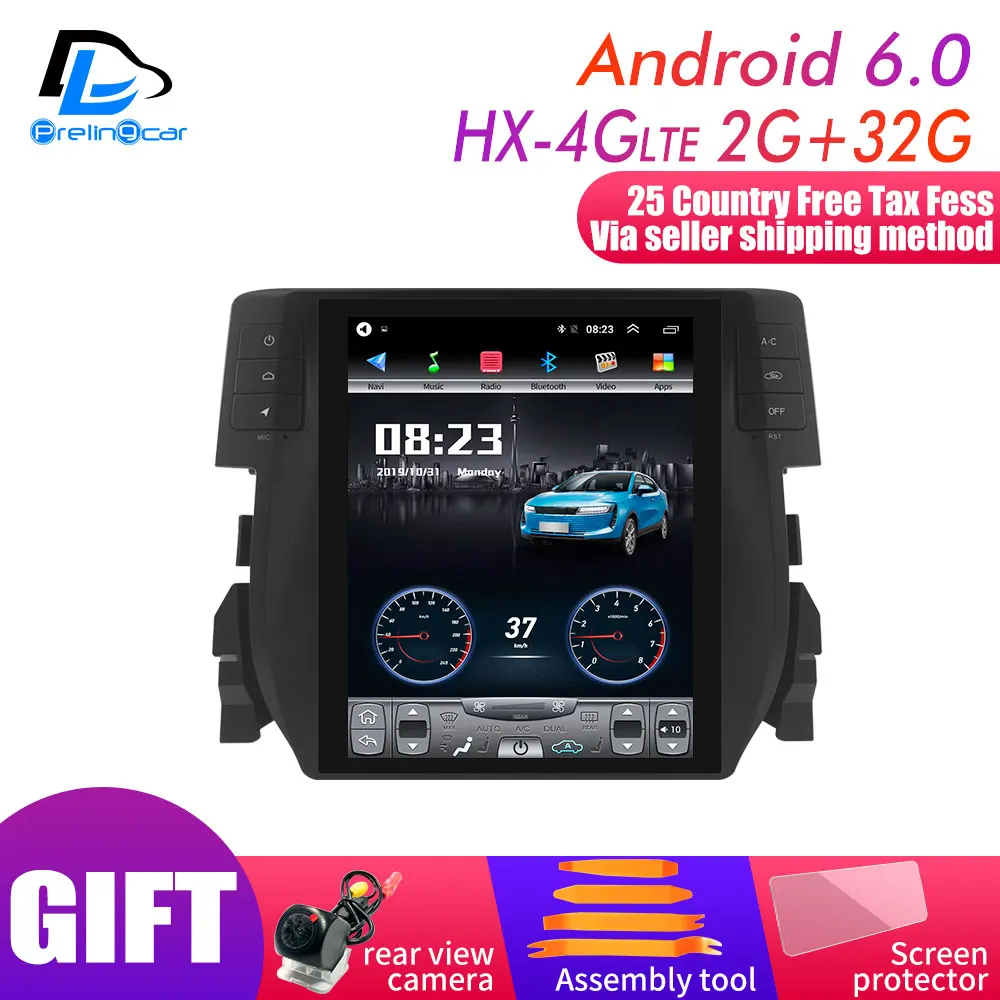 HX-4G LTE 2G32G 4G Lte 32G rom вертикальный экран Мультимедиа Видео Радио плеер для Honda civic- лет android навигация стерео - Цвет: HX-4G LTE 2G32G