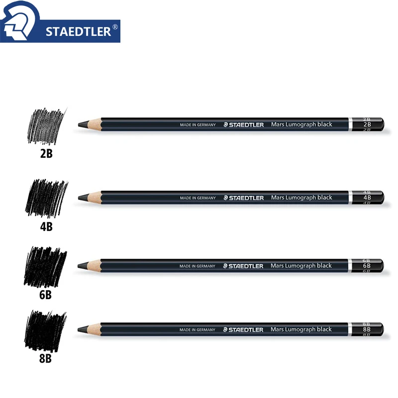 1 шт. Staedtler 100b Ergosoft подкрашивающий карандаш Черная Бочка Марс Lumograph Рисование