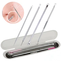 4pcs stainless steel acne removal needles pimple blackhead remover tools face skin care tools needles facial pore cleaner