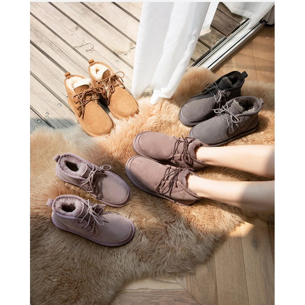 Женские зимние ботинки из натуральной кожи с 2021 натуральным мехом | Обувь