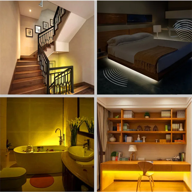 PIR беспроводной датчик движения светодиодный ночной Светильник для кровати