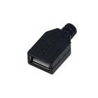 10 шт., 4-контактный разъем USB типа A с черной пластиковой крышкой