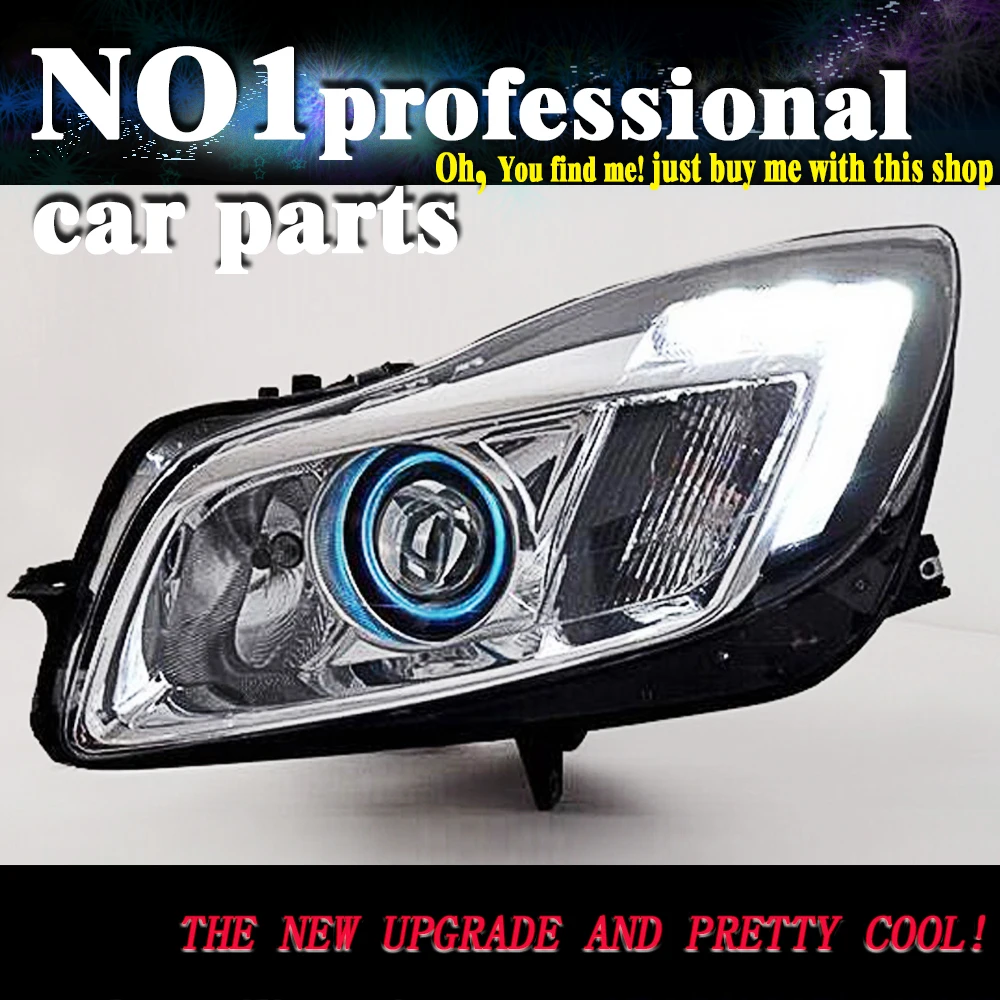 

car accessories For Buick Regal led headlights For Opel Insignia head lamp Angel eye led DRL front light Bi-Xenon Lens xenon