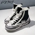 Женские ботильоны, зимние плюшевые сапоги на самой теплой платформе, повседневная женская обувь высокого качества, модные женские сапоги на шнуровке для снега