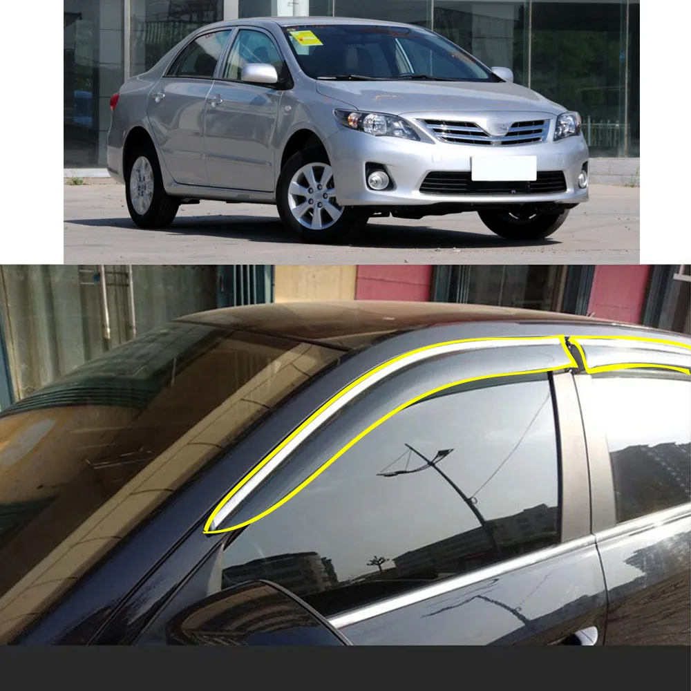 

Автомобильная наклейка, пластиковое оконное стекло, ветрозащитный козырек, защита от дождя/солнца, вентиляционное отверстие для TOYOTA COROLLA ...