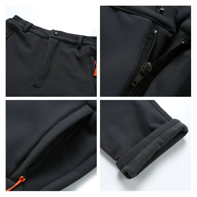 

Outdoor Men Winter Fleece Ski Pants Windproof Waterproof Pocket Snowboard Snow Trousers Mountain Camping Trekking Pants CYF030