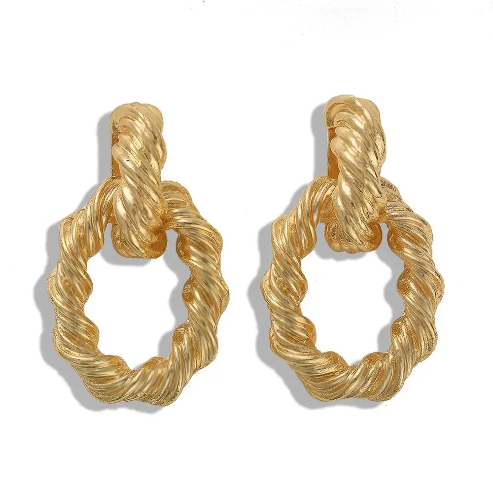 Gold 30 Girlgo винтажные 12 дизайнерских металлических висячих сережек для женщин, очаровательные сережки золотого цвета Za Maxi, рождественский подарок, ювелирное изделие - Окраска металла: Gold 30