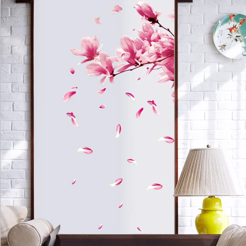 60*128 см Красивые цветочные двери украшения Романтические лепестки настенные