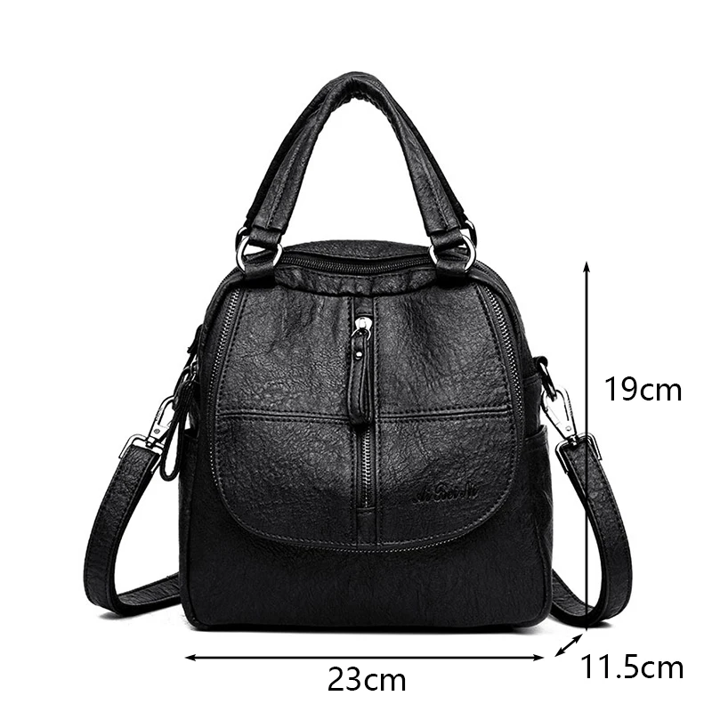 

Fashion PU Leather Backpack Women Shoulder Bags Lady Casual Multifunction Teenager Designer Handbag Female Travel Crossbody Bag