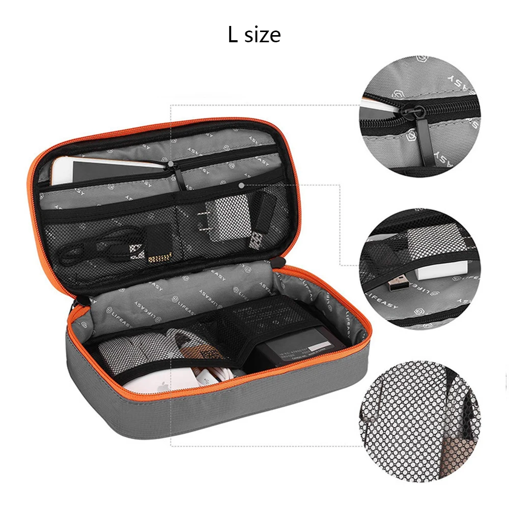 portable electronic accessories travel case cable organizer bag for ipad iwatch iphone strap cable power usb flash drive charger free global shipping