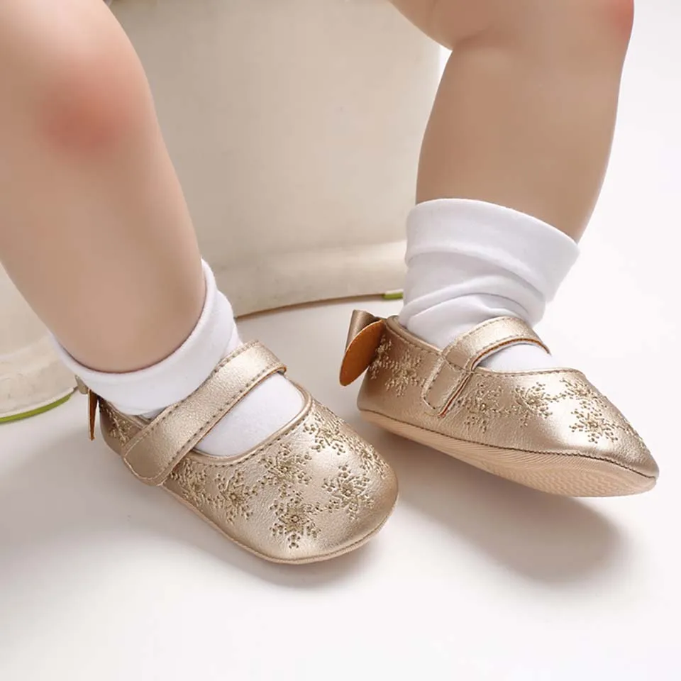 

Baby Girls Shoes Newborn Cute Sweet First Walker Toddler Crib Shoes Ballet Dance Shoes Infant Prewalker For Kid 0-18Months Bebe