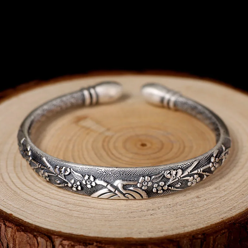 Женский винтажный браслет ZABRA из серебра 999 пробы изящное Ювелирное Украшение