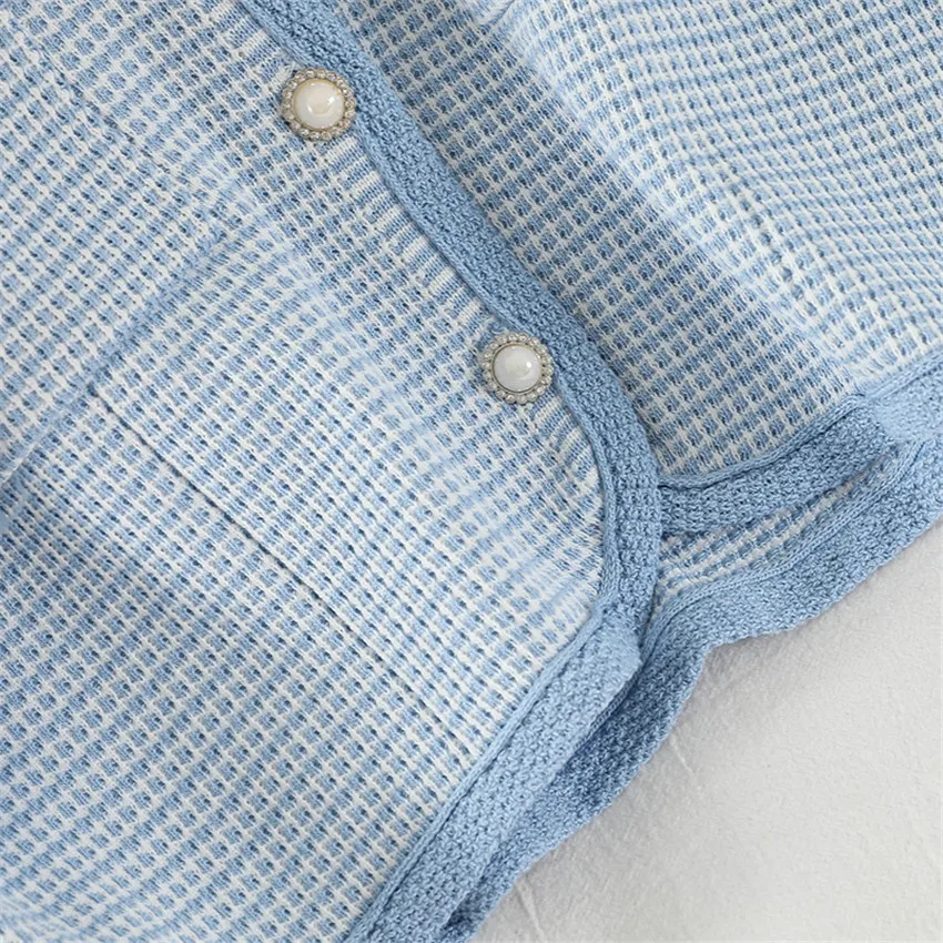 

Summer Knitted Cardigan Crop Top Women Short Sleeve Sweet Elegant Shirt 2021 New Fashion Korean Designer T Shirt Female
