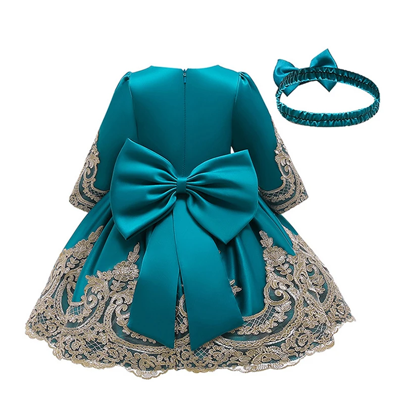 Детское кружевное платье с цветами одежда для крещения костюм принцессы на