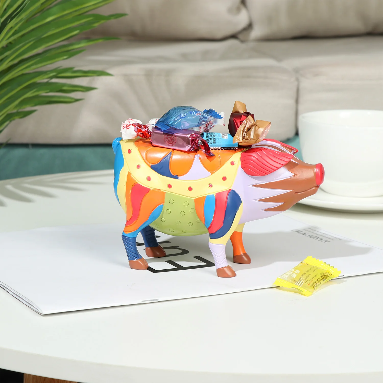 Красочные животные патио полимерный стол поросенок боковой фольклорное